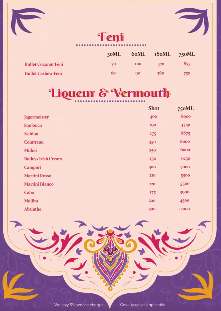 Bar Menu 10