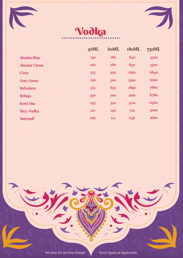 Bar Menu 4