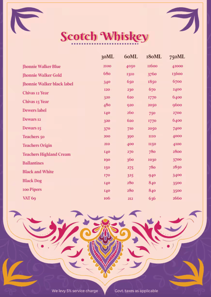 Bar Menu 6